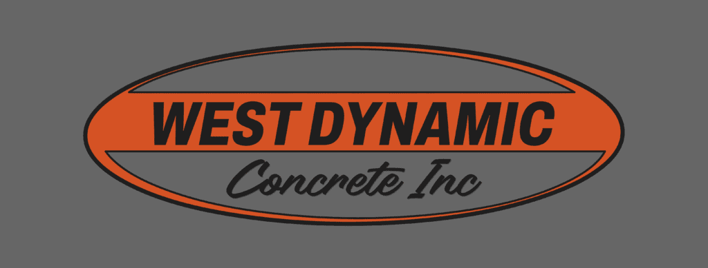 West Dynamic Concrete Inc. logo on a dark background.